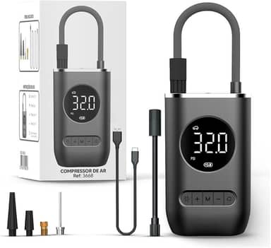 Calibrador Portátil Compressor Bomba De Ar Digital Com Lanterna LED para Encher Pneus de moto,carro,bicicleta,bola,bike premium