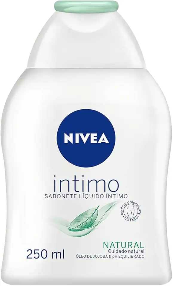 NIVEA Sabonete Líquido Íntimo Natural 250ml - Mantém o ph natural, com extrato de camomila e óleo de jojoba, limpeza suave, sem corantes, testado dermatologicamente e ginecologicamente