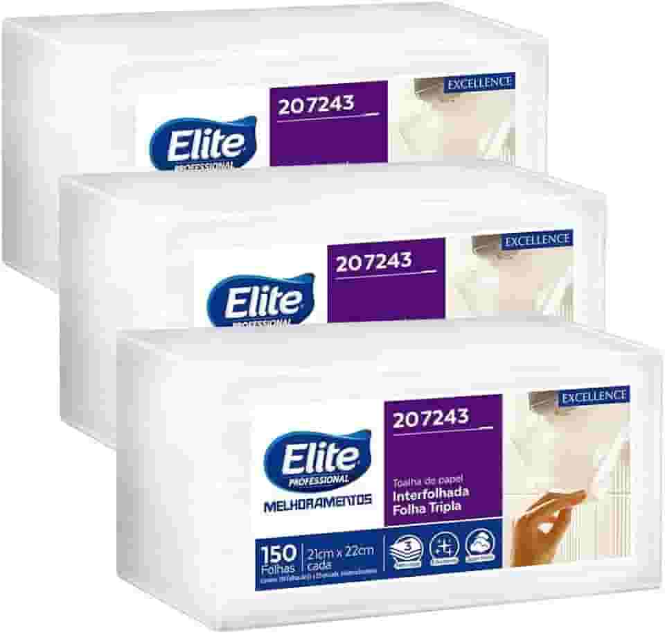 Papel Toalha Excellence Interf 3 Pcts - 450 Folhas Triplas