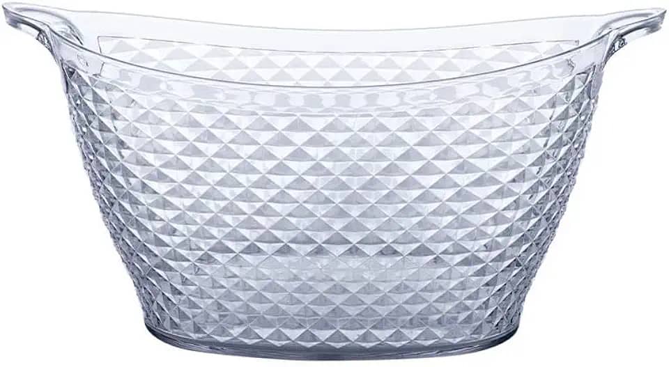 Balde de Gelo Oval Acrílico Cristal c/ Alça 18 L 52x26x33 cm Ref. 1153 - Paramount