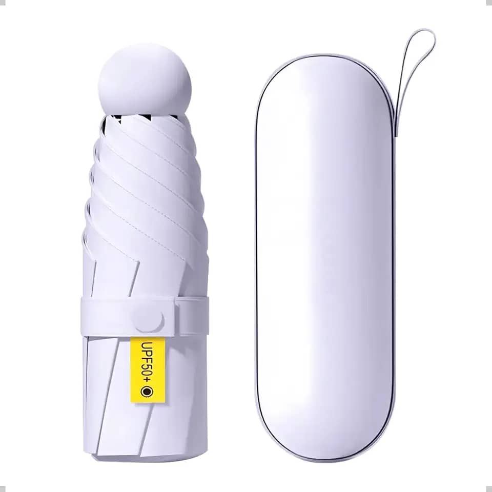 Mini Guarda-Chuva Dobrável Ultra Compacto, Portátil, Proteção UV, À Prova D'Água, Antivento, Ideal para Viagem, Bolsa e Mochila
