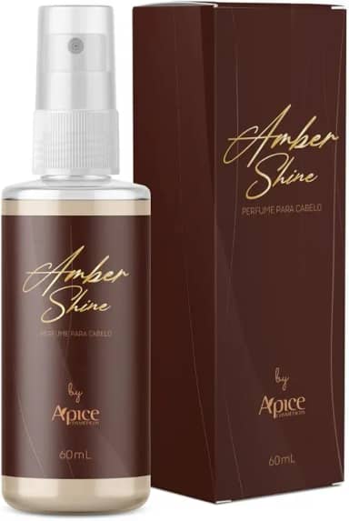 Ápice Perfume Capilar Amber Shine | Fragrância Duradoura com Vanila, Âmbar e Violeta | Brilho e Proteção para os Fios | 60ml