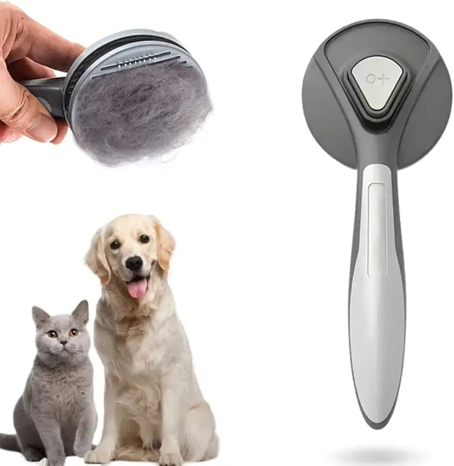 Escova Para Gatos Tira Pelos PET Cães e Gatos Autolimpante Profissional com Botão de Limpeza Cerdas Encapadas (Cores Variadas). (Escova B)