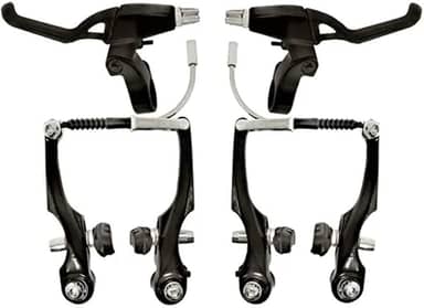 FREIO V-BRAKE COM MAÇANETA DE ALUMINIO PRETO P/BICICLETA