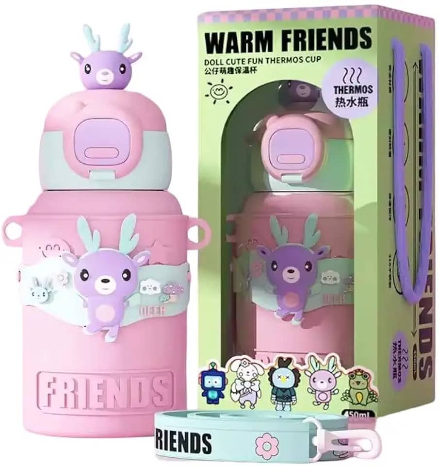 Garrafa Térmica Infantil Warm Friends (Rosa)