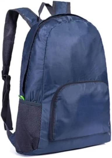 Mochila Dobrável Impermeável Nylon Esportiva Escolar 25L Resistente à Água (Azul Marinho)