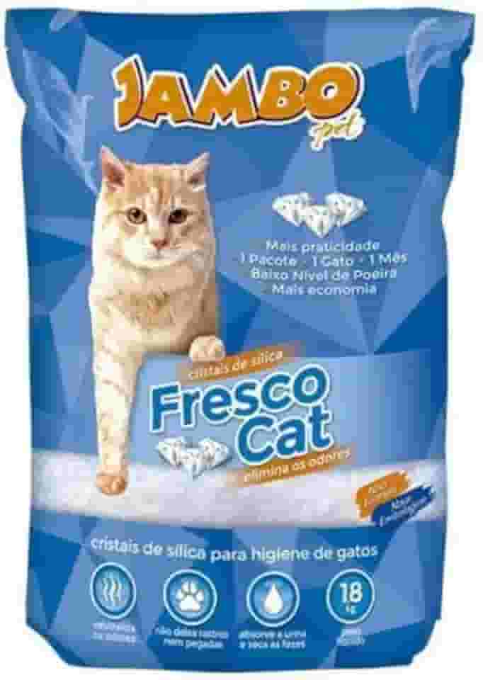 JAMBO PET Areia Higienica Cristais de Silica E Cristais Azuis Antiodor Alta Durabilidade 1,8kg Para Gato