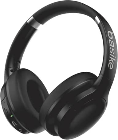 Basike Fone de Ouvido Bluetooth, ANC Cancelamento de Ruído Ativo Headphone Bluetooth 5.3+EDR, Som Surround 3D, Headset com Microfone, Certificação Hi-Pure Audio, 30 horas reprodução, Y6 (Preto)