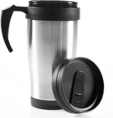 Caneca Termica Cerveja Cafe Copo Termico Com Tampa Com Alça Inox Parede Dupla 400ml (Liso)