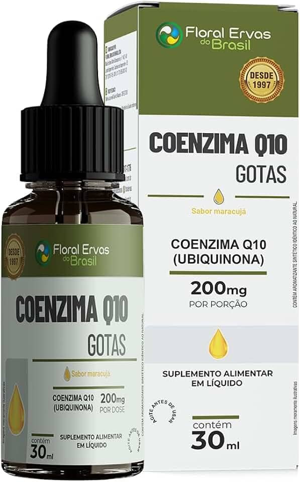 Coenzima Q10 200Mg Gotas Sublingual + Vit E Formula Nano Sabor Maracuja
