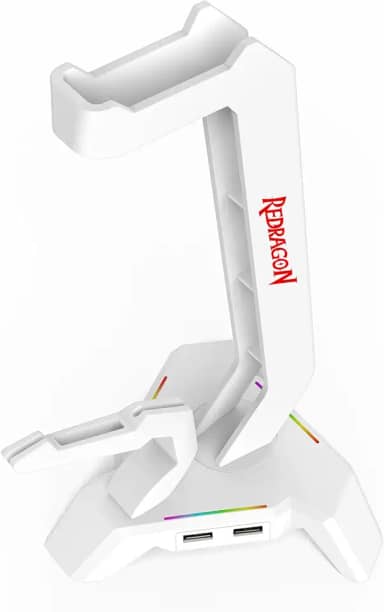 Suporte para headset com mouse Bungee e Hub Redragon Scepter Elite Branco