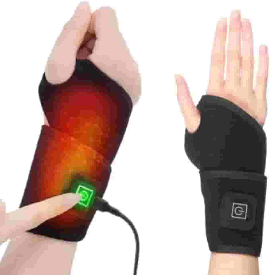 Munhequeira luva de Pulso Ortopédica Térmica, 3 Níveis de Temperatura, Alívio para Tendinite, Síndrome do Túnel do Carpo e Lesões Esportivas, Preta.