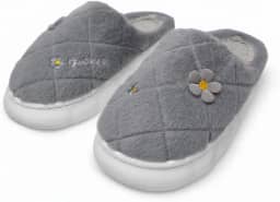Pantufa Chinelo Feminina Flower Em Pelúcia Antiderrapante Macio e Confortável
