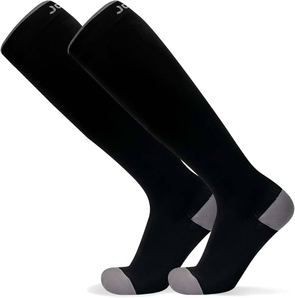 J COLOUR Meia de Compressão Cano Longo 15-30 mmHg melhor Para Academia,Corrida,Varizes,Viagens Melhor para homens e mulheres