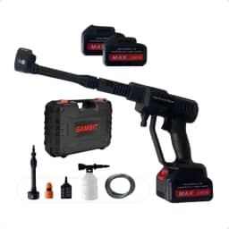 Lavadora de Alta Pressão Portátil Gambit, 21V, com 2 Baterias Recarregáveis, Kit de Acessórios e Maleta