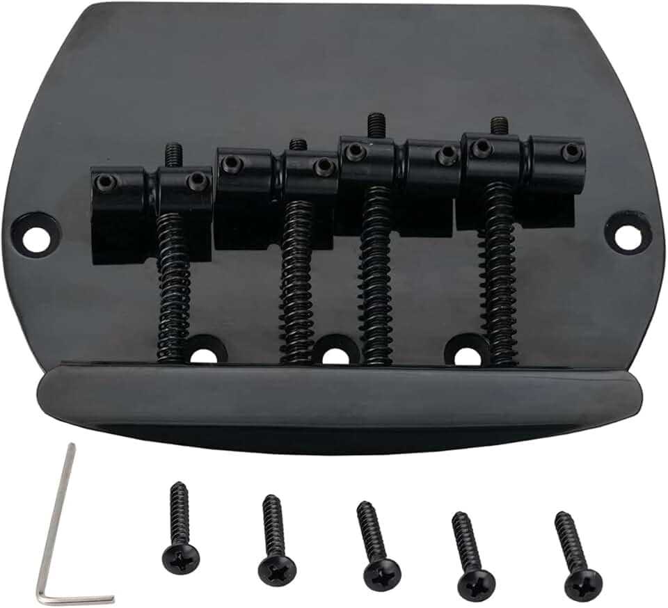 Musiclily Pro 57mm Ponte Baixo 4 Cordas para Baixo estilo Music Man, Preta