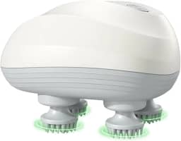 GiftPlus Massageador elétrico de couro cabeludo – Massageador de cabeça multifuncional à prova d'água com 96 nós de amassar – Coçador de cabeça recarregável para crescimento do cabelo, estresse e