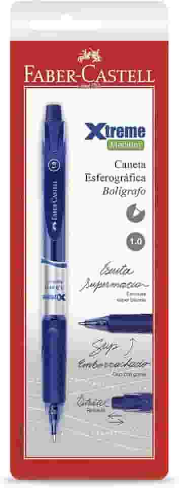 Esferográfica Xtreme Retrátil 1.0, Faber-Castell, SM/XTRT10AZ, Azul