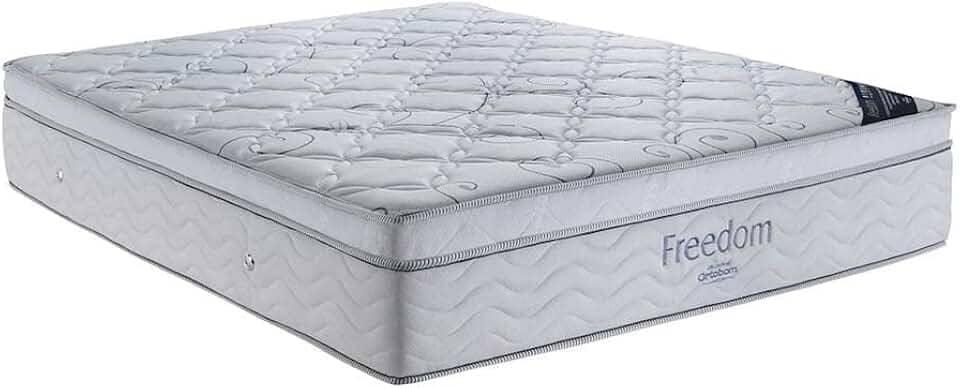 Colchão Freedom Queen (158x198x32) - Mola Superpocket, Pillow Top com Espuma Viscoelástica Ortobom