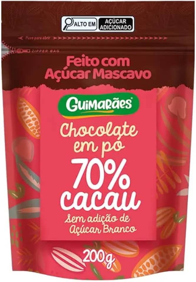 Chocolate em Pó 70% Cacau com Açucar Mascavo 200g