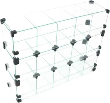 Baleiro Expositor Preto de Vidro - 0,60 x 0,45 x 0,15m