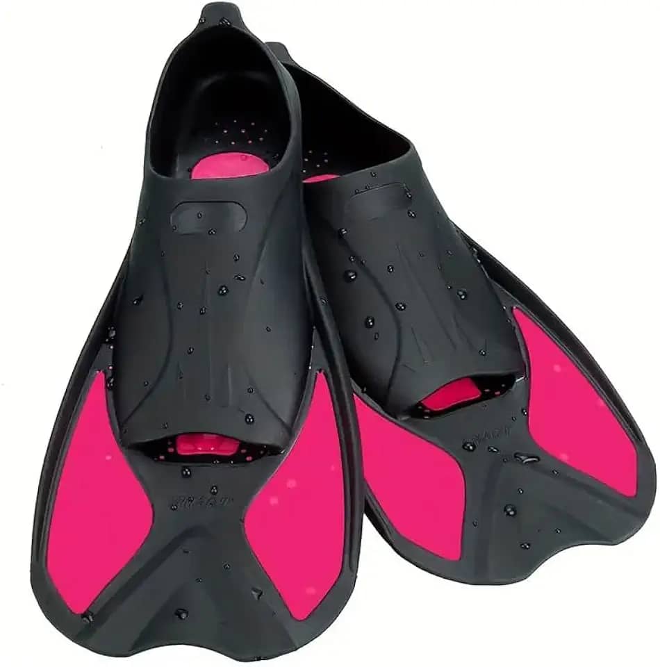 Nadadeira pé de pato para natação/mergulho, rosa e preto, tamanho M, (38 a 40 BR)