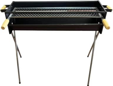 Churrasqueira Espetinho Reforçada A Carvão Espeteira Tradicional 80X25cm Espeteira Bar Lanchonete Com Grelha