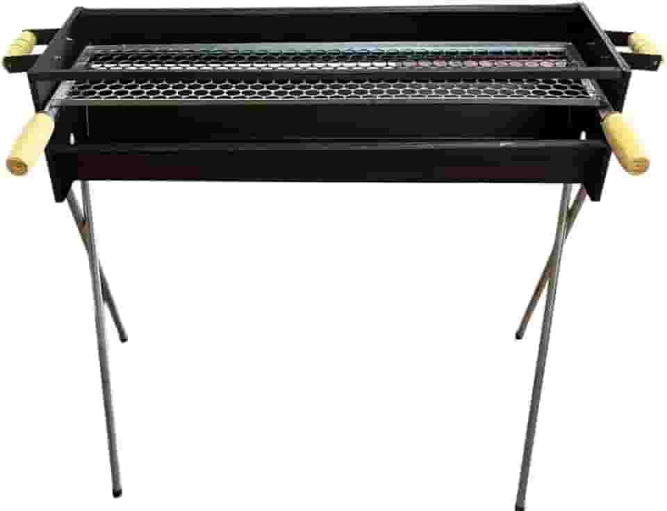 Churrasqueira Espetinho Reforçada A Carvão Espeteira Tradicional 80X25cm Espeteira Bar Lanchonete Com Grelha