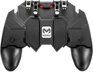 Controle Gamepad Memo AK-66, 4 Gatilhos para Celular, Compatível com PUBG e Free Fire, Ajustável 4,7-6,5 Polegadas