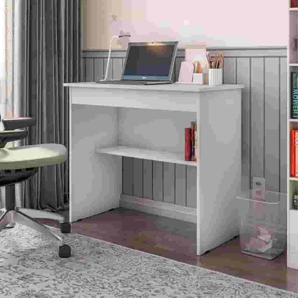 Mesa Escrivaninha Multifuncional com 1 Gaveta e Nicho para Quarto Escritório - JM3 Moveís