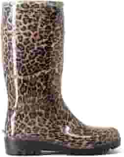 Bota Galocha Feminina Onça Marrom Cano Longo Impermeável Pvc Baspan (Onça, BR, Adulto, Numérico, 34)