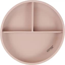 CLINGO Prato De Silicone Com Divisória E Ventosa Rosa, Modelo: 3040