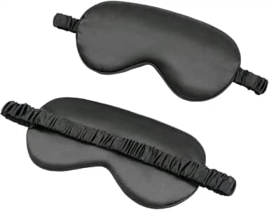 Máscara de dormir com enchimento de camada dupla e tira elástica para uma noite de sono perfeita (Preta)