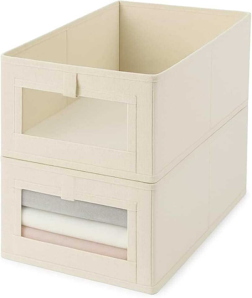 Caixa Organizadora 18L Dobrável com Visor Transparente | Cesto Multiuso para Closet, Armário, Lavanderia e Quarto (2)