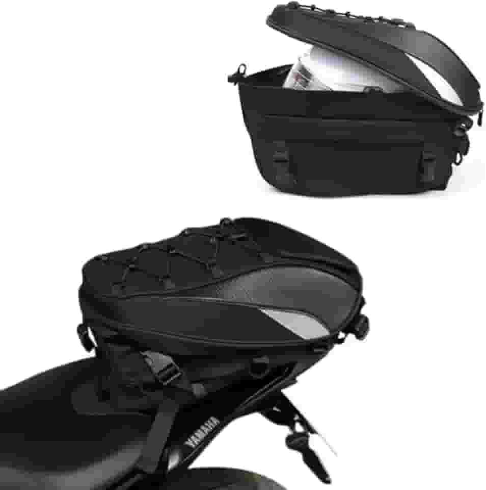 Bau bauleto alforge traseiro universal 37l preto para moto com refletivo + capa impermeável