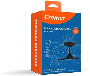 EDUCADOR POSTURAL COSTAS TAM G PRETO CREMER CX/24