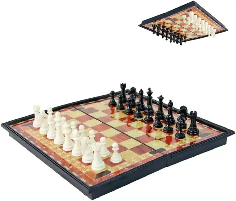 Jogo De Xadrez Magnético Tabuleiro Dobrável 32 Pçs Portátil - Ideal para Estimular a Inteligência Estratégica