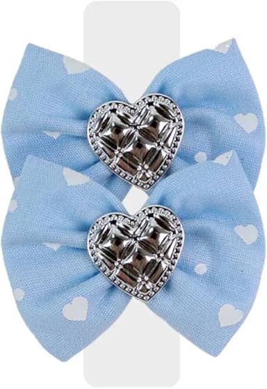 Laço Clássico Macho Coração Azul, P 2un