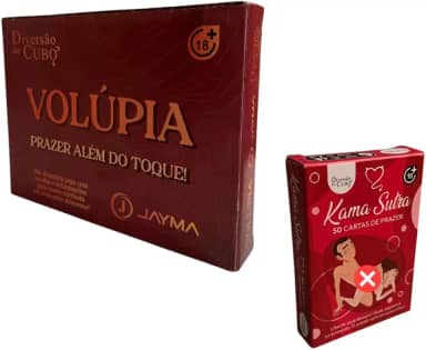 Kit Jogo de Casal Volúpia Tabuleiro com Baralho 50 Cartas Hétero