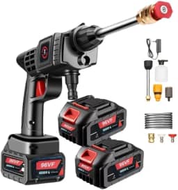 Lavadora Alta Pressão 96V Lava Jato Portátil Com 2 Bateria 1000W Bivolt 110V/220V Vap Carro Para Pisos Carros e Jardim