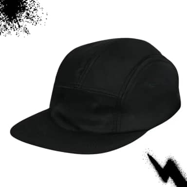 Boné Five Panel Aba Reta Strapback Sport Microfibra Preto