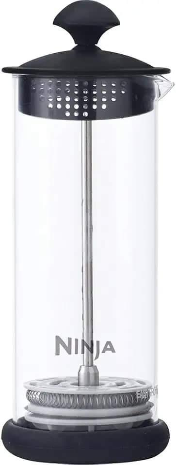 Ninja Espumador de leite fácil com tecnologia de espuma de pressão, 142 g, transparente/preto