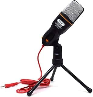 Microfone Condensador para PC com Tripé e Cabo P2