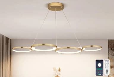 110-240V, Lustre Sala de Jantar, Lustre Sala, APP Ou Controle Remoto Disponível, Ajustável de 0 a 100 Níveis, Liga de Alumínio