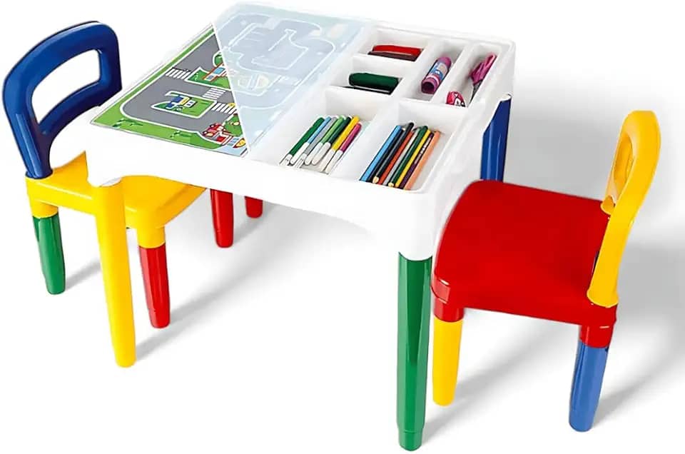 Mesa Didática Infantil Com Cadeiras 49cm - Mesinha Educativa de Atividades para Criança