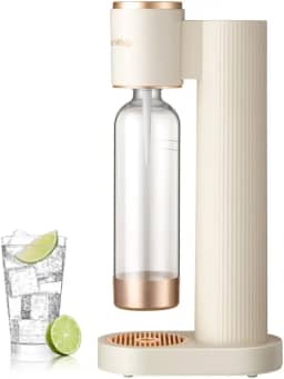 GreatWhip Máquina De Fazer Água Com Gás E Refrigerante Para Uso Doméstico Garrafa Carbonatação 1L Bpa Compatível Qualquer Carbonatante Troca Co2 60L Rosca (Não Incluído) Branco
