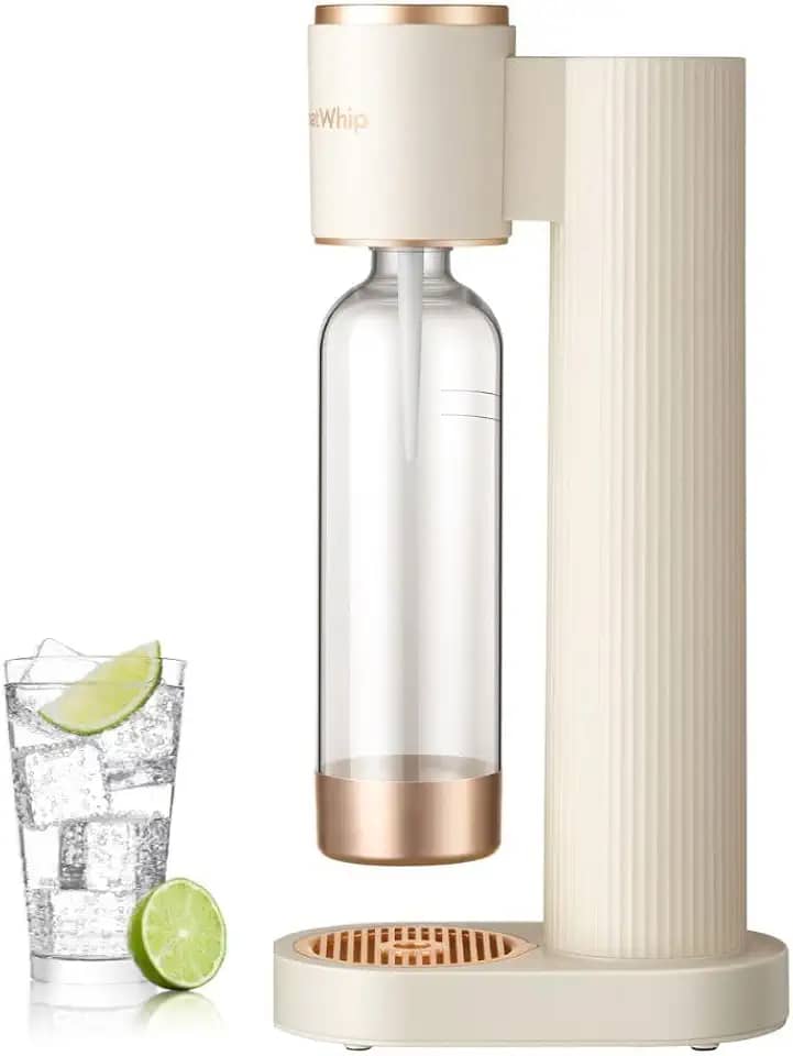 GreatWhip Máquina De Fazer Água Com Gás E Refrigerante Para Uso Doméstico Garrafa Carbonatação 1L Bpa Compatível Qualquer Carbonatante Troca Co2 60L Rosca (Não Incluído) Branco