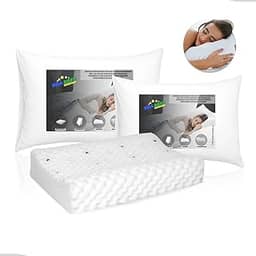 Travesseiro Cervical Magnetico Ortopedico Pillow Anti Ronco Cor Branco