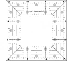 Régua Criativa Quadrada Em Acrílico Para Patchwork 15x15cm