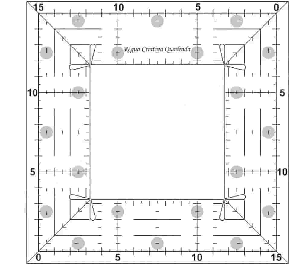 Régua Criativa Quadrada Em Acrílico Para Patchwork 15x15cm